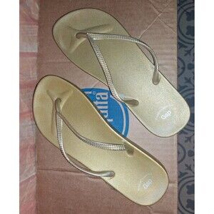 Gap Gold Slip On Flip Flops Sz 8